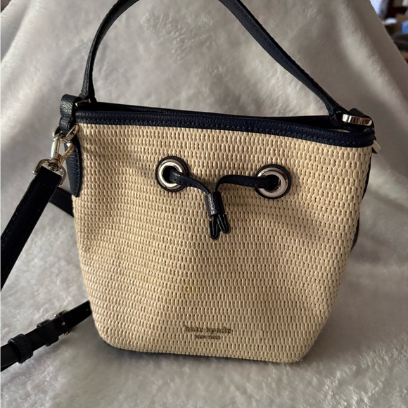 Kate Spade New York Eva Straw Small Bucket Bag - Picture 6 of 13
